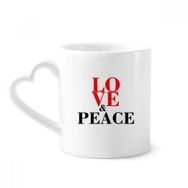 Dıythinker 350 ml Love And Peace World No War Seramik Kalp Saplı Kupa
