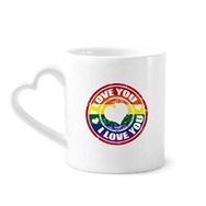 Dıythinker 350 ml Love LGBT Gökkuşağı Postmark Kupaları Seramik Kupa
