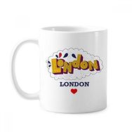 Dıythinker 350 ml Love London Britain Uk Lattice Klasik Beyaz Çömlekçilik Seramik Kupa