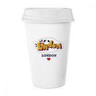 Dıythinker 350 ml Love London Britain UK Lattice Klasik Kupa Beyaz Çömlekçilik Seramik Kupa