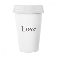 Dıythinker 350 ml Love Word İlham Verici Alıntı Sevgililer Günü Klasik Beyaz Çömlek Seramik Kupa