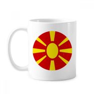 Dıythinker 350 ml Makedonya Avrupa Ulusal Amblemi Klasik Kupa Beyaz Çömlekçilik Seramik Kupa