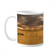 Dıythinker 350 ml Map Desert Along The Way To The Silk Road Klasik Kupa