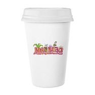 Dıythinker 350 ml Meksika Kültürü Elment Pembe Mambo Slogan Klasik Beyaz Çömlek Seramik Kupa