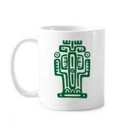 Dıythinker 350 ml Meksika Totems Meksika Antik Uygarlık Çöl Kaktüs Klasik Beyaz Çömlek Seramik Saplı Kupa