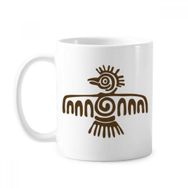 Dıythinker 350 ml Meksika Totems Meksika Kel Kartalı Antik Medeniyet Klasik Beyaz Çömlek Seramik Saplı Kupa