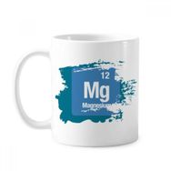 Dıythinker 350 ml Mg Magnezyum Kimyasal Element Kimya Boya Fırçası Kupa Beyaz Seramik Kupa