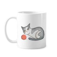 Dıythinker 350 ml Miaoji Boyama Suluboya Kukla Kedi Klasik Beyaz Çömlek Seramik Saplı Kupa