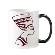 Dıythinker 350 ml Mısır Kültürü Siyah Beyaz Soyut Totem Yan Portre Fresko İllüstrasyon Desen Değişen Renk Kupa