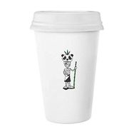 Dıythinker 350 ml Mısır Mumya Horus Panda Şapka Klasik Kupa Beyaz Çömlekçilik Seramik Kupa