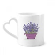 Dıythinker 350 ml Mor Lavanta Saksısı Çiçek Bitki Kupaları Seramik Kupa