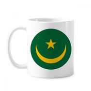 Dıythinker 350 ml Moritanya Afrika Ulusal Amblem Klasik Kupa Beyaz Çömlekçilik Seramik Kupa