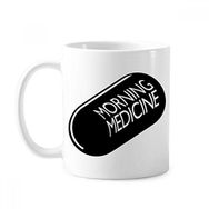 Dıythinker 350 ml Morning Medicine Alıntı Klasik Kupa Beyaz Çömlekçilik Seramik Kupa