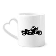 Dıythinker 350 ml Motosiklet Siyah İllüstrasyon Desenli Kupaları Seramik Kupa
