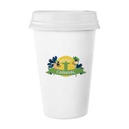 Dıythinker 350 ml Mount Corcovado Hula Celebrate Brazil Karnaval Slogan Brezilya Kültürel Klasik Beyaz Çömlek Seramik Kupa