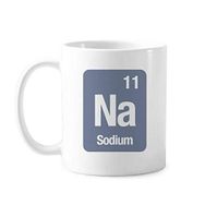 Dıythinker 350 ml Na Sodyum Kimyasal Element Bilim Klasik Beyaz Çömlekçilik Seramik Saplı Kupa