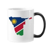 Dıythinker 350 ml Namibya Cumhuriyeti Bayrağı Afrika Ülke Haritası Değişen Renk Kupa