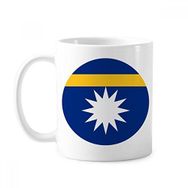 Dıythinker 350 ml Nauru Okyanusya Ulusal Amblemi Klasik Kupa Beyaz Çömlekçilik Seramik Kupa
