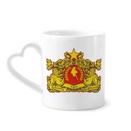 Dıythinker 350 ml Naypyidaw Burma Ulusal Amblem Kupaları Seramik Kupa