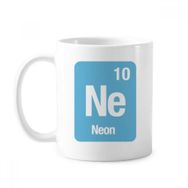Dıythinker 350 ml Ne Neon Kimyasal Element Bilim Klasik Kupa Beyaz Çömlekçilik Seramik Kupa