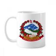 Dıythinker 350 ml Nepal Asya Ulusal Amblemi Klasik Kupa Beyaz Çömlekçilik Seramik Kupa