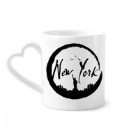 Dıythinker 350 ml New York ABD Özgürlük Silüeti Kupaları Seramik Kupa