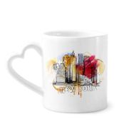 Dıythinker 350 ml New York City America Amerika Birleşik Devletleri Kupaları Çömlekçilik Seramik Kupa