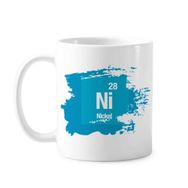 Dıythinker 350 ml Ni Nikel Kimyasal Element Bilim Boya Fırçası Kupa Beyaz Seramik Kupa