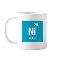 Dıythinker 350 ml Ni Nikel Kimyasal Element Bilim Klasik Beyaz Çömlekçilik Seramik Saplı Kupa