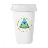 Dıythinker 350 ml Nicaragua Ulusal Amblem Klasik Kupa Beyaz Çömlekçilik Seramik Kupa