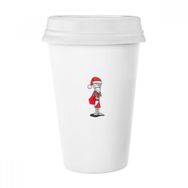 Dıythinker 350 ml Noel Baba Horus Şapka Çanta Klasik Kupa Beyaz Çömlekçilik Seramik Kupa