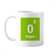 Dıythinker 350 ml Oksijen Kimyasal Element Bilim Klasik Beyaz Çömlekçilik Seramik Saplı Kupa
