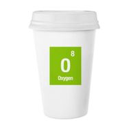 Dıythinker 350 ml Oksijen Kimyasal Element Bilim Klasik Kupa Beyaz Çömlekçilik Seramik Kupa