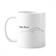 Dıythinker 350 ml Old Age Journey To The Silk Road Map Klasik Kupa Beyaz Çömlekçilik Seramik Kupa
