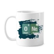 Dıythinker 350 ml One Chemical Element Science Boya Fırçası Kupa Beyaz Seramik Kupa