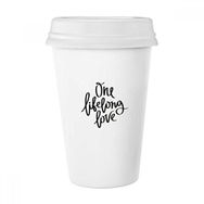 Dıythinker 350 ml One Lifelong Love Alıntı Klasik Kupa Beyaz Çömlekçilik Seramik Kupa