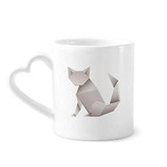 Dıythinker 350 ml Origami Geometrik Soyut Kedi Desenli Kupaları Seramik Kupa