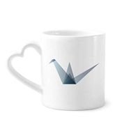 Dıythinker 350 ml Origami Soyut Vinç Geometrik Şekilli Kupaları Seramik Kupa