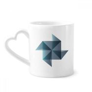 Dıythinker 350 ml Origami Soyut Yel Değirmeni Geometrik Şekilli Kupaları Seramik Kupa