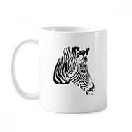 Dıythinker 350 ml Özelliği Zebra Kafasırengi Hayvan Klasik Beyaz Çömlek Seramik Saplı Kupa