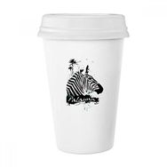 Dıythinker 350 ml Palawan Tropik Stil Zebra Hayvan Klasik Kupa Beyaz Çömlekçilik Seramik Kupa