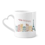 Dıythinker 350 ml Paris Uçak Gemisi Fransa Mark Çizgi Çizim Kupaları Seramik Kupa