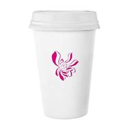 Dıythinker 350 ml Pembe Lotus Yaprağı Lotus Çiçeği Bitki Klasik Kupa Beyaz Çömlekçilik Seramik Kupa