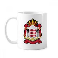 Dıythinker 350 ml Principality of Monaco Ulusal Amblem Klasik Kupa Beyaz Çömlekçilik Seramik Kupa