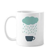 Dıythinker 350 ml Rain Cloud Cup Smile Face Weather Klasik Kupa Beyaz Çömlekçilik Seramik Kupa