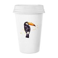 Dıythinker 350 ml Ramphastos Toco Kuş Tropik Klasik Kupa Beyaz Çömlekçilik Seramik Kupa