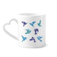 Dıythinker 350 ml Renkli Origami Soyut Güvercin Desenli Kupaları Seramik Kupa