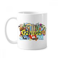 Dıythinker 350 ml Rocky Mountains Cn Kulesi Akçaağaç Kanada Grafiti Klasik Beyaz Çömlek Seramik Saplı Kupa