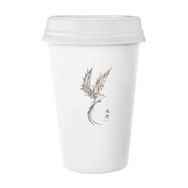 Dıythinker 350 ml Rosefinch Eskiz Fuying Resim Kuş Fushicho Klasik Kupa
