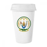 Dıythinker 350 ml Ruanda Afrika Ulusal Amblem Klasik Kupa Beyaz Çömlekçilik Seramik Kupa